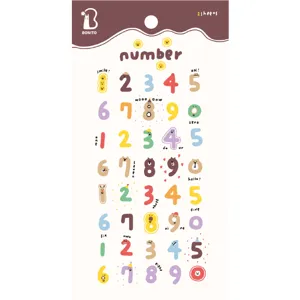 Simpatici adesivi di carta decorativi con numeri di animali BONITO per diario e fai da te 2