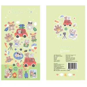Koreaans Bonito Schattige Cartoon Kat Konijn Reisthema Decoratieve Stickers Dagboek Scrapbook Notitieboek Stickerpakket