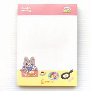 Korean cute cat breakfast themed sticky note pad memo pad 60 sheets stationery cute design