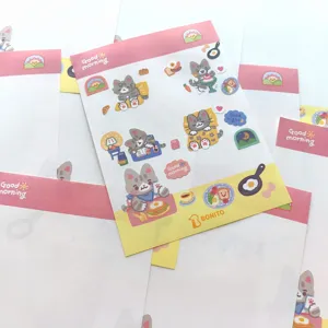 Cute cat theme sticky notes breakfast design memo pad cute stationery for journaling