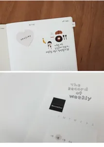 Korean Suatelier decorative planner stickers, black and white hot stamping monthly calendar stickers.