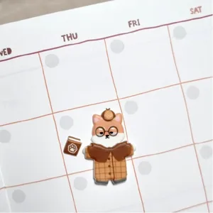 Cute dog detective foam sticker detail shot, perfect for journal and phone decoration.