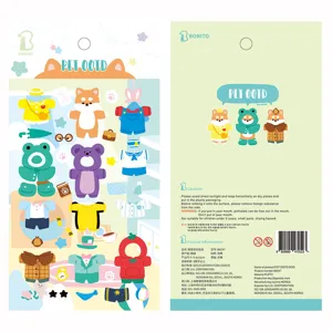 Korean BONITO cute dog dress-up puffy sticker set, B6047, soft foam material for phone case decor.
