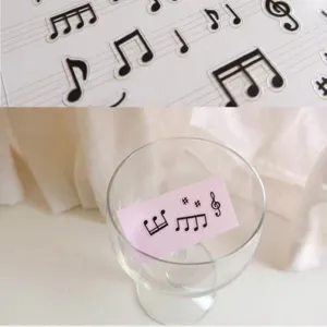 Autocollants decoratifs en PVC pour notes de musique suatelier pour journal et tasse d'eau