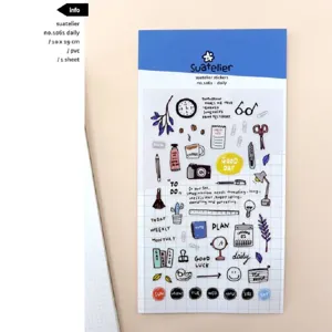 Αδιάβροχα διακοσμητικά αυτοκόλλητα PVC suatelier κορεάτικα για ημερολόγιο σχεδιαστή 1 φύλλο