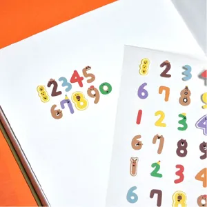 Simpatici adesivi in carta con numeri di animali per diario, scrapbooking e fai da te.