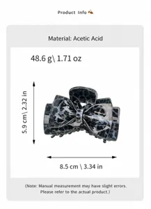 Acetaat luipaard strik haarlemmer klauw clip voor vrouwen, elegant haaraccessoire tool.