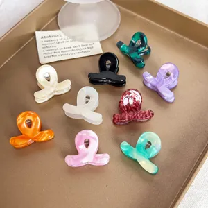 Acetat Haarkralle Klein Marmormuster Dopamin Bonbonfarben Haarklammer Süßes Haar Accessoires Für Damen Mädchen Mini Pony Clip