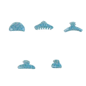 Set de pinzas de pelo con estampado de serpiente azul, elegantes pinzas para peinado diario
