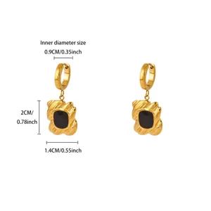 Gold stainless steel bear earrings luxury designer fashion jewelry for women elegant gifts