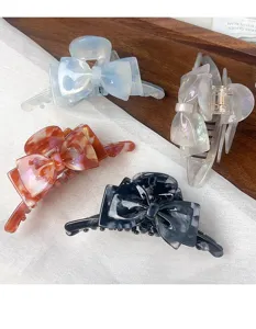 Französische elegante Schleifen Haarklammer große Acetat Haarklammer für stilvolles Styling.