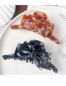 Französische elegante Schleife Haarklammer große Acetat Haarklammer Damen Haarschmuck