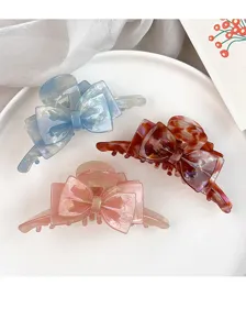 Detailansicht großer Acetat Schleifen Haarklammern Set, elegante Haaraccessoires chic.