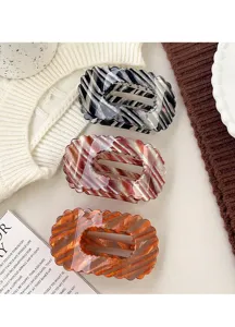 Colorful flat shell hair claw clip, elegant back of head hair styling accessory for daily women wear.