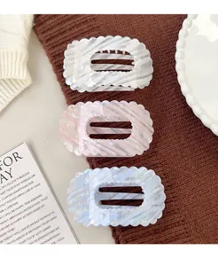 Iridescent flat shell hair claw clip women elegant hair accessories for styling and daily wear.