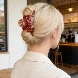 Französische elegante Acetat Haarklammer mit Schleife, große Haarklammer für Damen Frisur.
