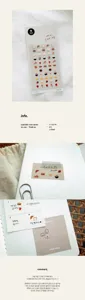 Kορεατικό Suatelier food mini PVC αυτοκόλλητο φύλλο 7x15 cm για ημερολόγιο σχεδιασμό.