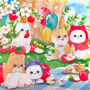Cute puppy picnic decorative wrapping paper A4 double sided cute stationery art paper