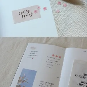 Set di nastro adesivo masking tape ciliegio e adesivi planner coreano per diario creativo.