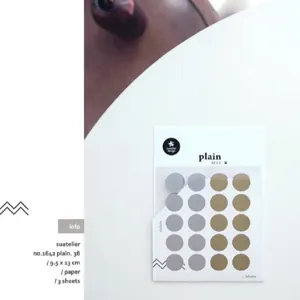Koreanische suatelier Runde Punkt Deko Sticker Set, minimalistische Planer Tagebuch Sticker.