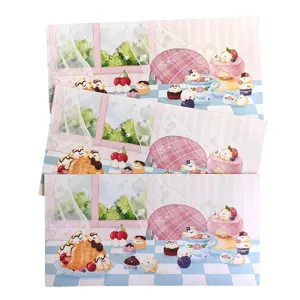 Enveloppe de papeterie en papier motif dessert chien lapin mignon créatif BONITO 3pcs