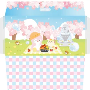 Joli design d'emballage en papier pour enveloppe de papeterie pique-nique de printemps