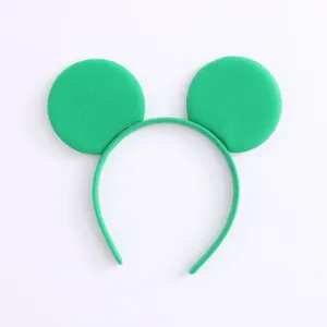 Groene haarband met ronde oren, schattig dieren haaraccessoire voor feest en toneelvoorstelling.
