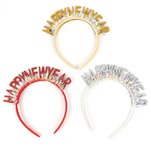 New Year glitter headband festive party hair hoop sparkling photo prop headwear accessories