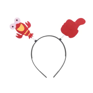 Cute lobster headband cartoon hair hoop for party festival dress up holiday hair accessories detail view
