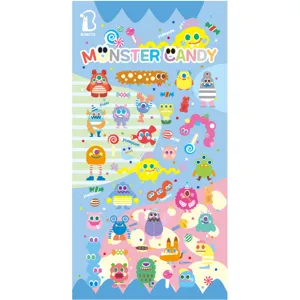 Korean BONITO cute monster candy decorative planner stickers, colorful cartoon waterproof decals.