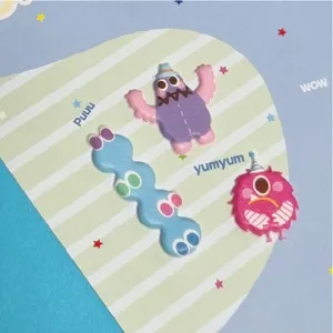 Cute Korean candy little monster puffy stickers for journaling and DIY crafts decoration.