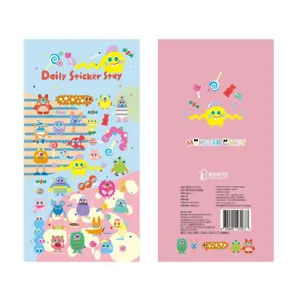 Korean BONITO monster candy daily sticker sheet cute decorative stationery B6114 9.5x15cm
