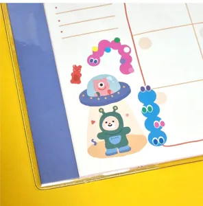 Cute cartoon monster decorative planner stickers, perfect for journal and diary DIY crafting.