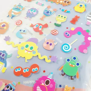 Cute colorful cartoon monster sticker sheet decorative stationery for journal and planner