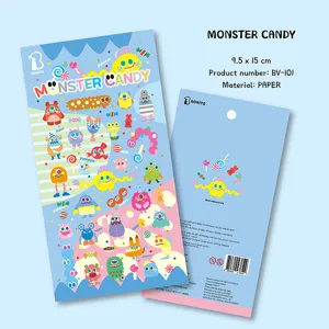 Korean Cute Monster Candy Decorative Stickers Foam And Paper Planner Diary DIY Scrapbooking Stationery Stickers