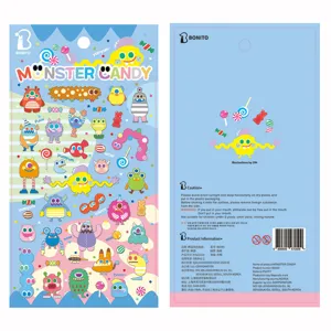 Korean BONITO cute monster puffy sticker pack decorative journal stationery B6045