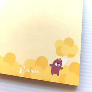 Cute Korean style bear balloon memo pad sticky notes for study and journaling decoration.
