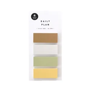 Koreanische minimalistische Daily Plan Haftnotizen Set, 4-farbige Notizzettel für Tagebuch.