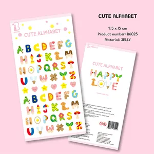 Leuke 3D Epoxyhars Alphabet Letter Stickers DIY Scrapbooking Telefoon Tablet Decoratieve Stickers Creatieve Cartoon Sticker