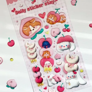 Adhesivo de espuma rosa Korean BONITO lindo para diario telefono taza principal hoja