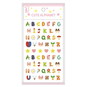 Koreaanse stijl BONITO 3D epoxy alfabet stickers voor schattig dagboek, telefoon en tablet.