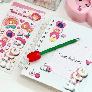 Bonito conjunto de pegatinas rosas en 3D para diario scrapbooking decoracion DIY planificador