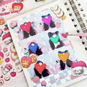 Lindas y bonitas pegatinas de espuma rosa para diario funda de móvil y botella vista principal