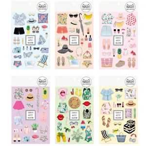 Jolis autocollants de vacances d'été ensemble, carnet décoratif scrapbooking papeterie