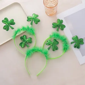 St. Patrick's Tag grüner Klee Haarreif Federn Haarschmuck Party festlich verkleiden Kopfbedeckung