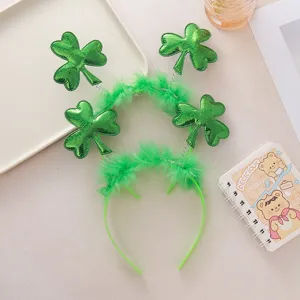Grüner Klee Feder Haarreif St. Patrick's Day Party Festliche Haarschmuck für Frauen