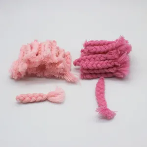 Rosa Garn Zopf Haarteile für DIY Puppen Zubehör, süße flauschige Plüsch Perücke Material.