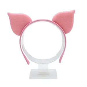 Pink pig ear headband for Halloween and Easter party costume dress up cute animal hair hoop.