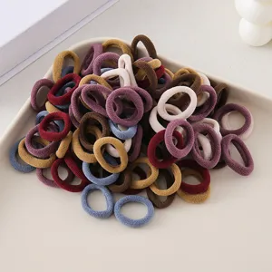 Colorful seamless hair ties for kids elastic soft hair bands set daily styling accessories
