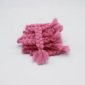 Rosa geflochtenes Garn Material fuer DIY Puppenhaar Kleidung Huete Zubehoer Handwerk